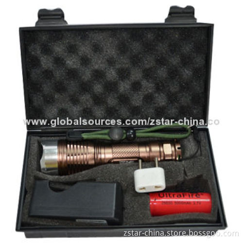 1,200lm Lumen Titanium Color Cree T6 Flashlight/Torch, Made of Aluminum Material